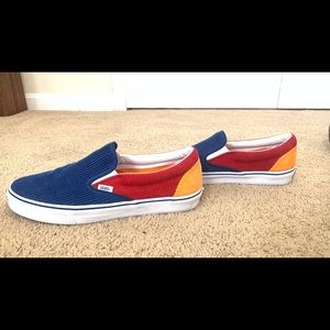 Corduroy Multi-Colored Slip On Vans sz. 11.5 ((FINAL SALE))